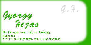 gyorgy hejas business card